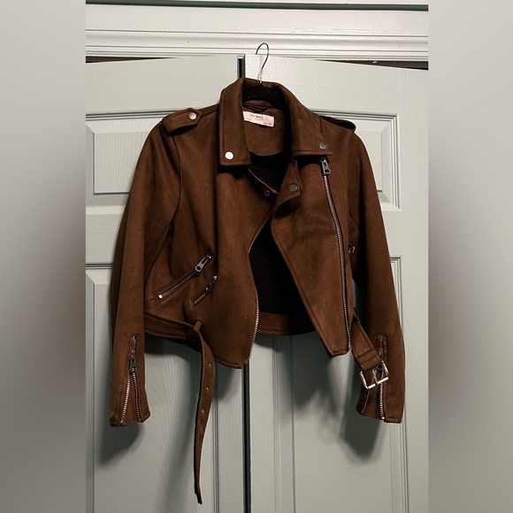 Zara Dark Brown Leather Jacket - Picture 1 of 1